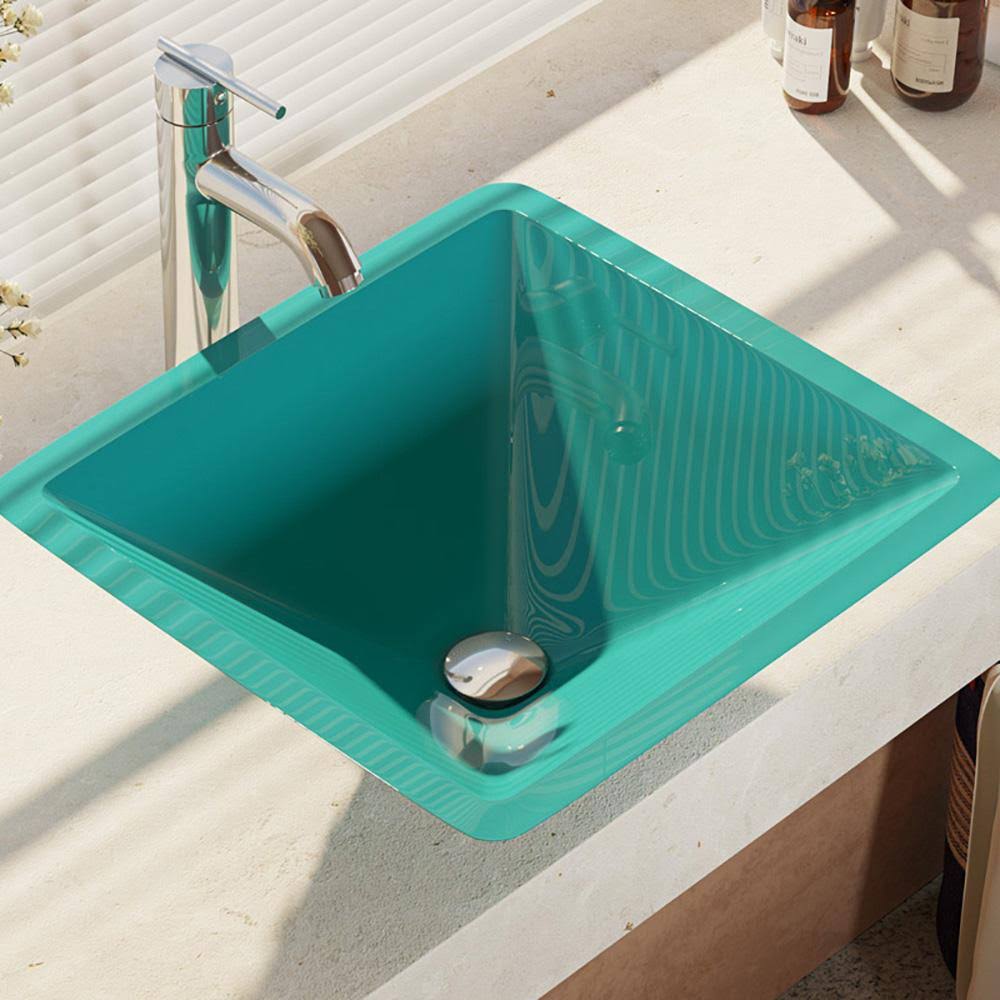 16-1/2x22 Glass Vessel Bathroom Sink with Faucet G226
