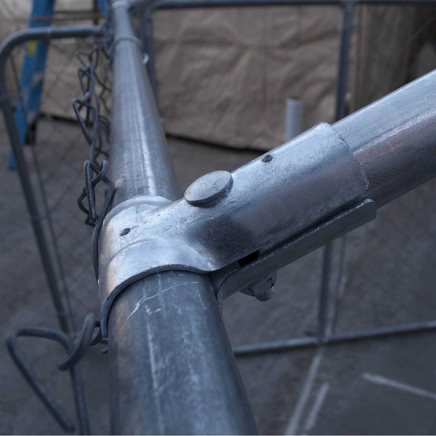 7.5 x 7.5 ft Steel Chain Link Dog Kennel with Roof Frame, Galvanized X2566