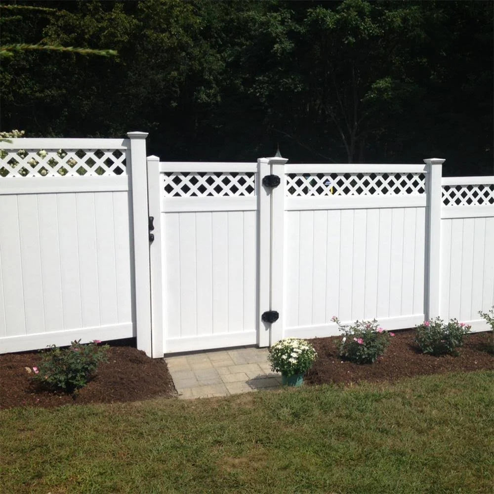 Vinyl Privacy Fence Panel Kit 6ft H x 8ft W White Y285