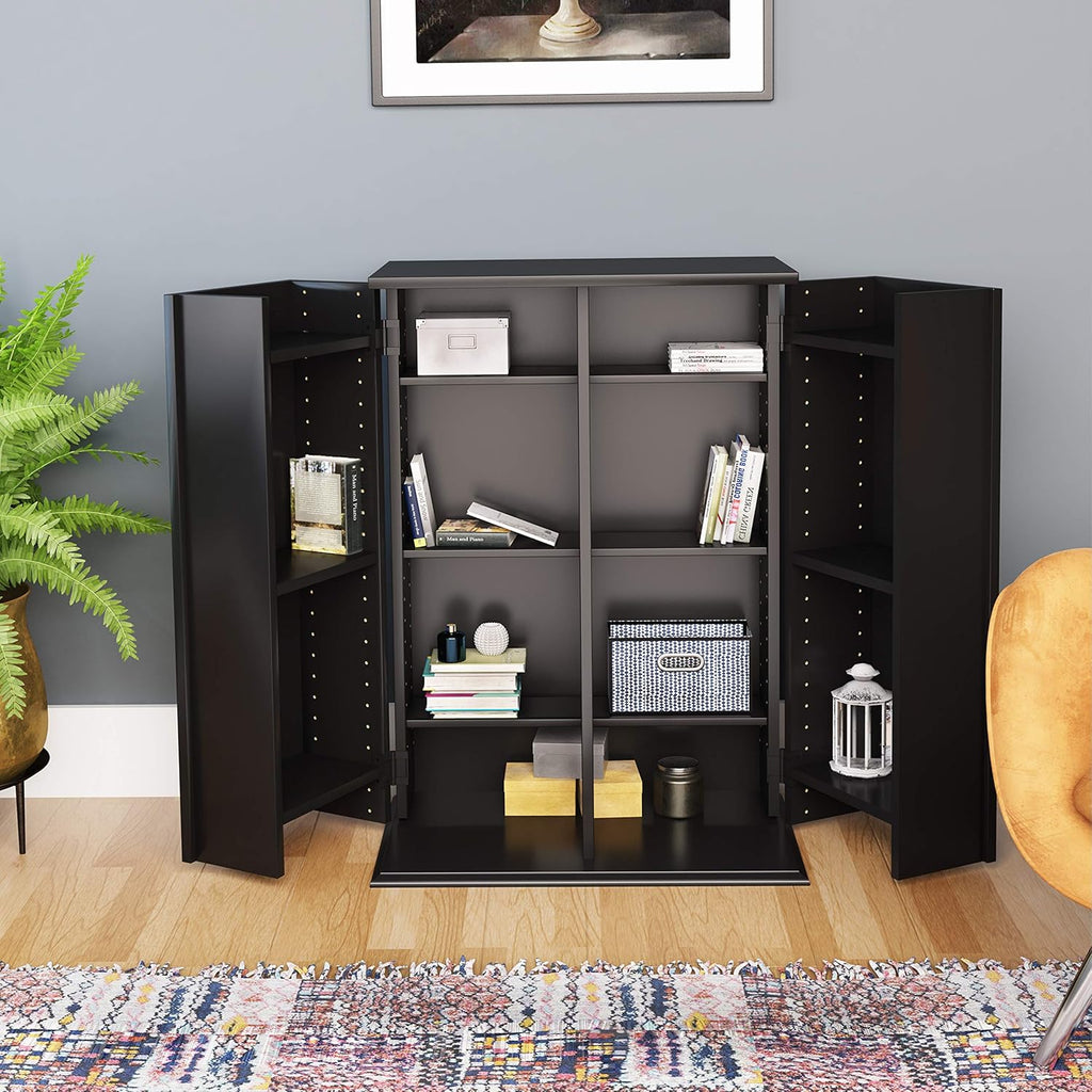 Locking Media Storage Cabinet, Black Q9785