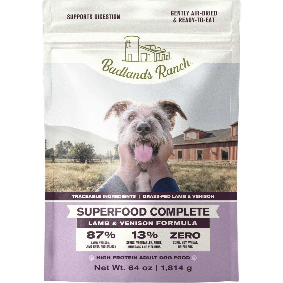 Badlands Ranch Superfood Complete Air Dried Lamb &amp; Venison Dog Food - Pet Supplies online store