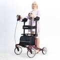 Oasisspace Heavy Duty Armrest Walker -Stand Up Rollator Walker with 22 Wide Seat with Adjustable BACKREST and Pad Armrest for Se