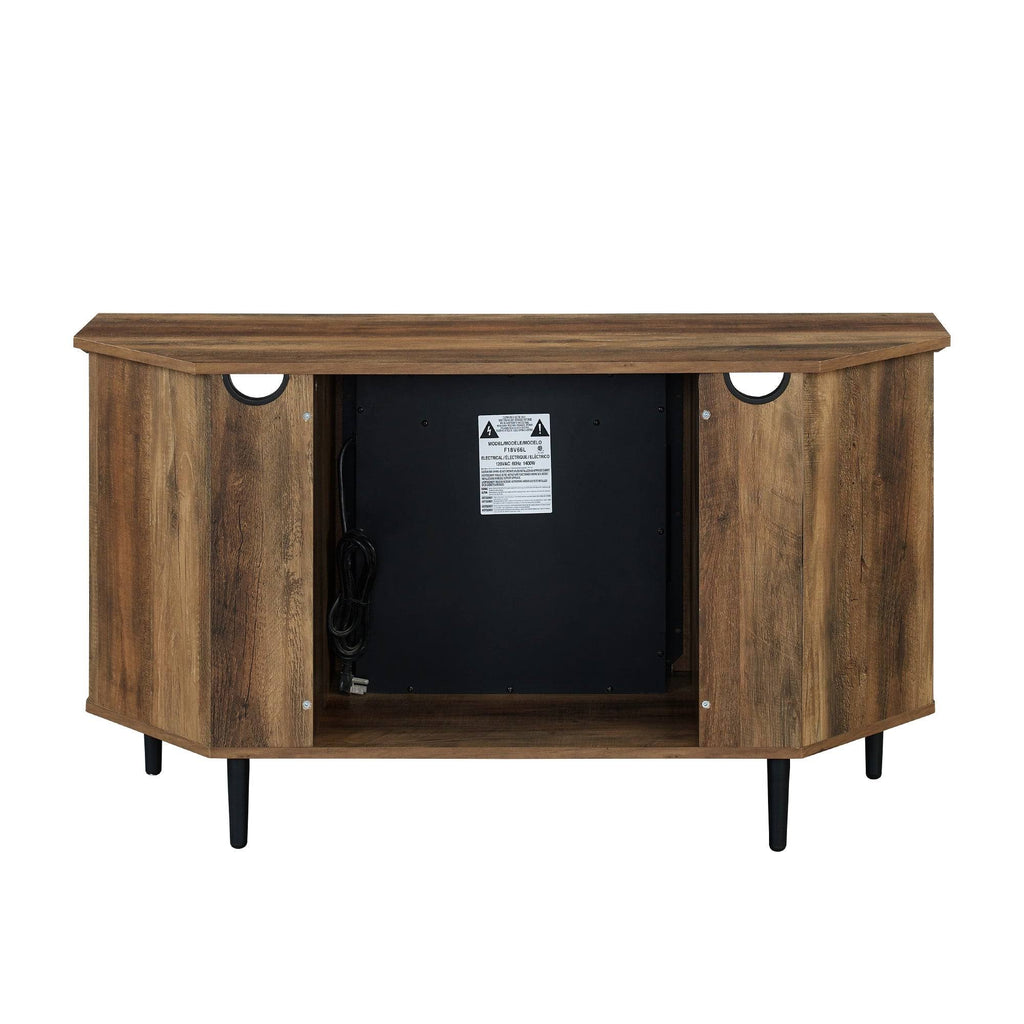 Corner Fireplace TV Console, 48-Inch, Grey Wash M45880