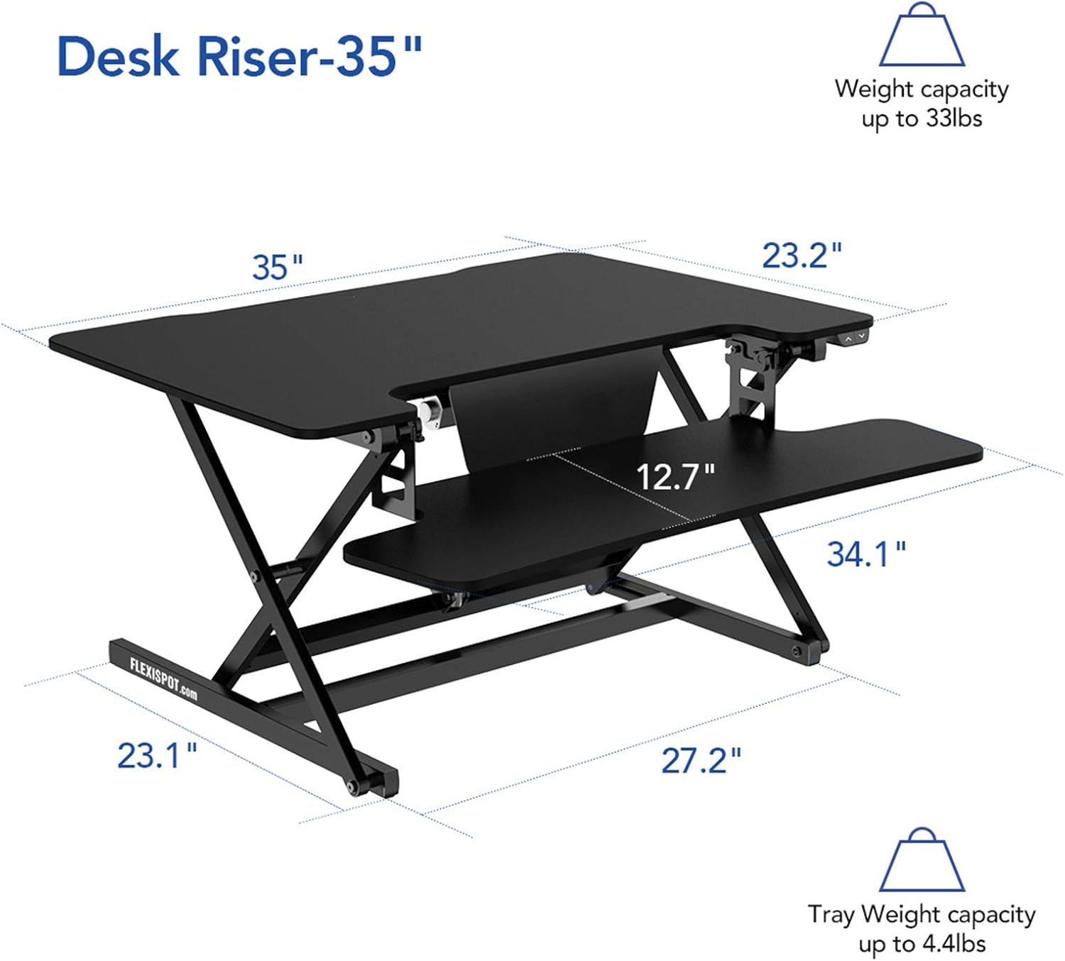 Electric Standing Desk Converter with Keyboard Tray Q40599