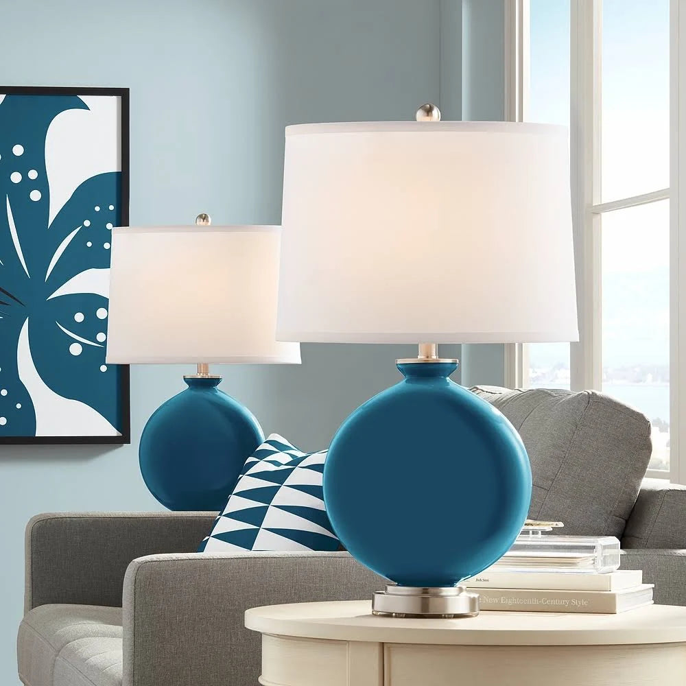 Color + Plus Oceanside Carrie Table Lamp Set of 2, Blue 53E75
