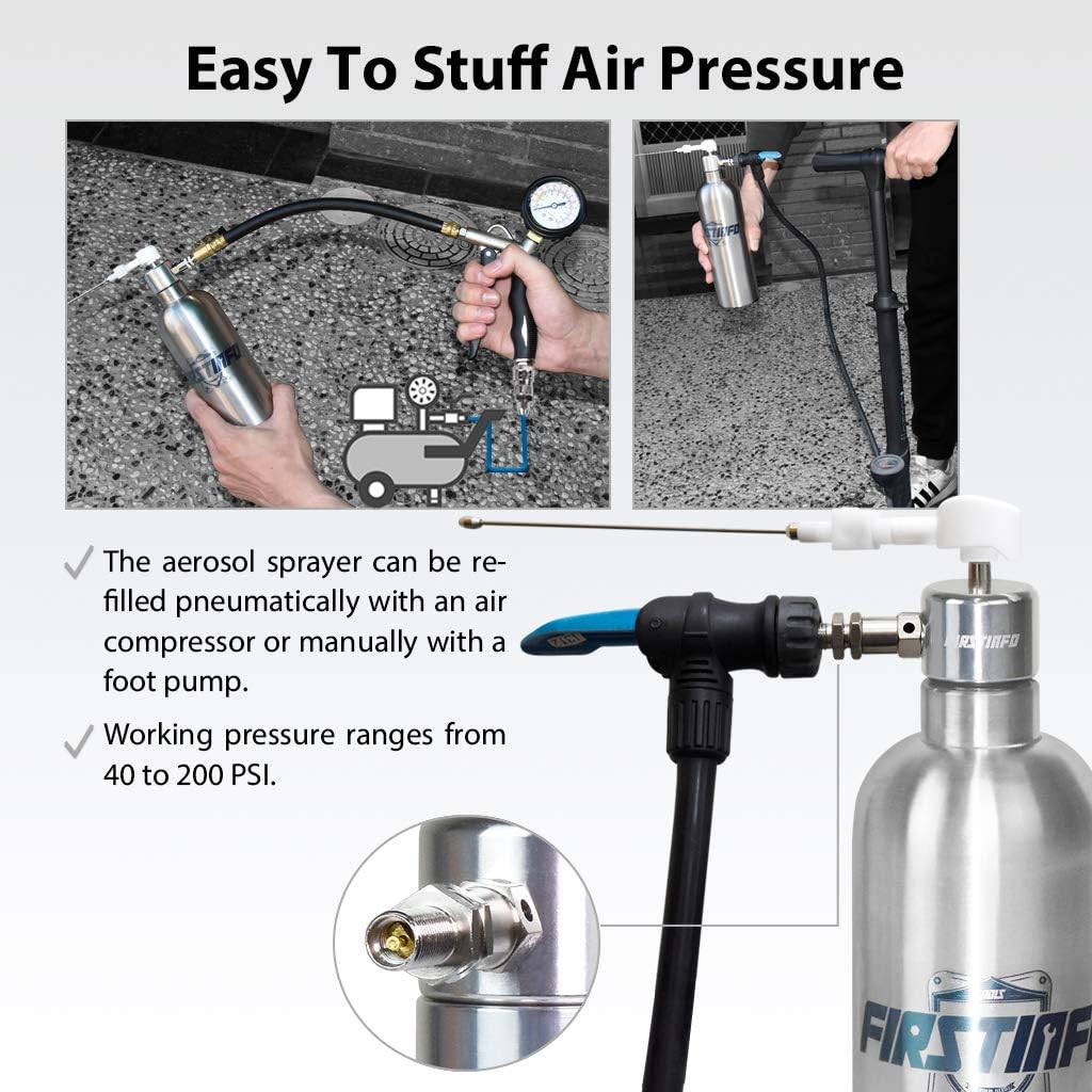 Refillable Aerosol Sprayer Can, Dual Purpose Nozzle for Stream & Mist, Pack of 2 B654825