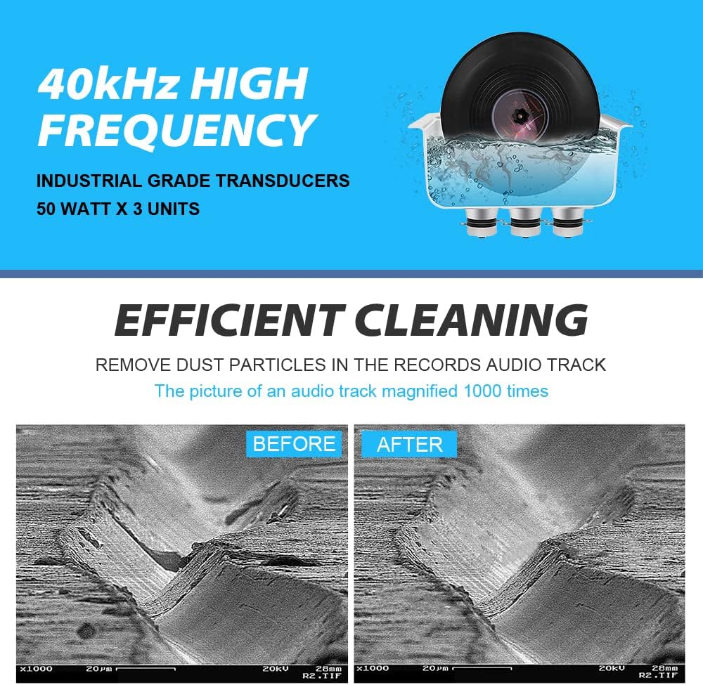 Vinyl Record Ultrasonic Cleaner with Records Bracket Y21887