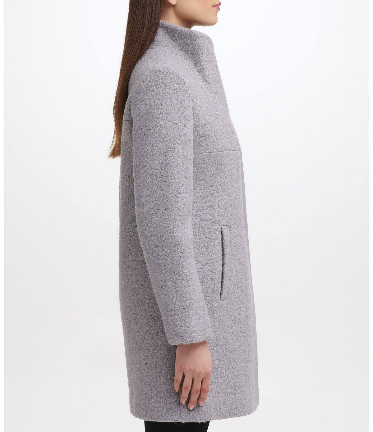 Asymmetrical Boucle Walker Coat Z157