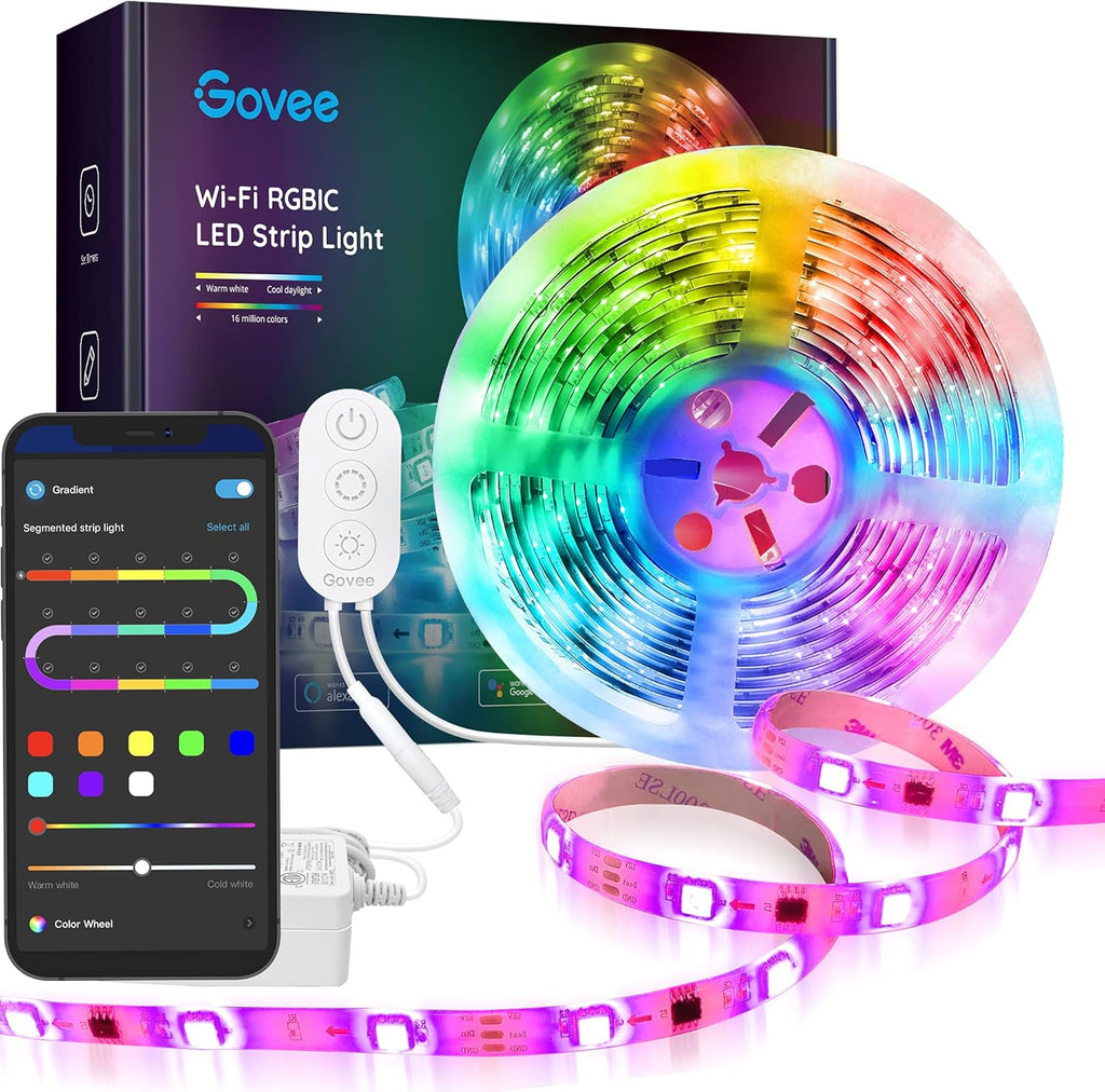 RGBIC LED Strip Lights, WiFi Color Changing, Work with Alexa and Google Assistant Q2997
