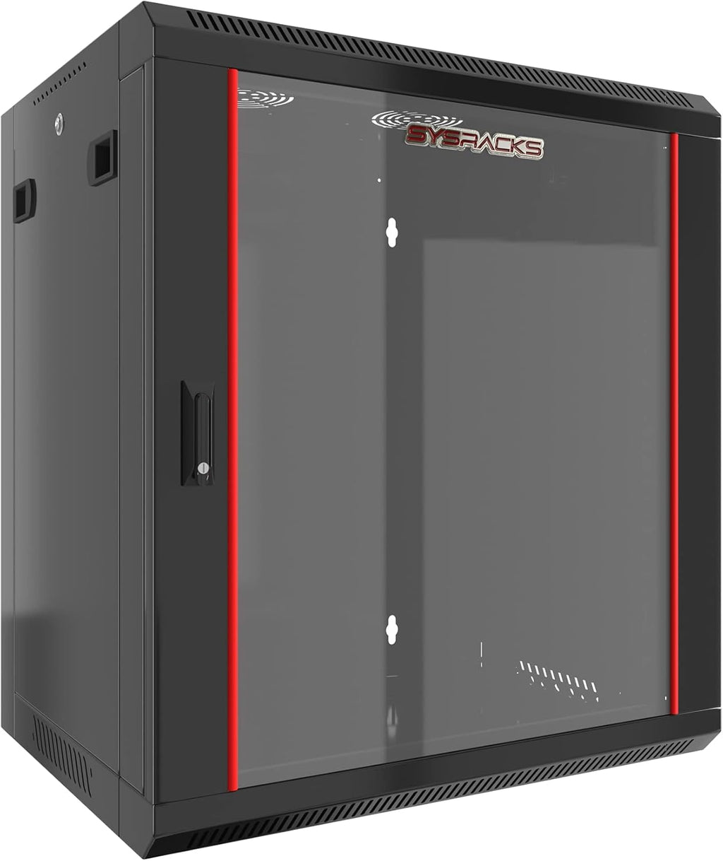 12U Wall Mount Server Rack Cabinet 24-Inch Depth Locking Network Enclosure F297