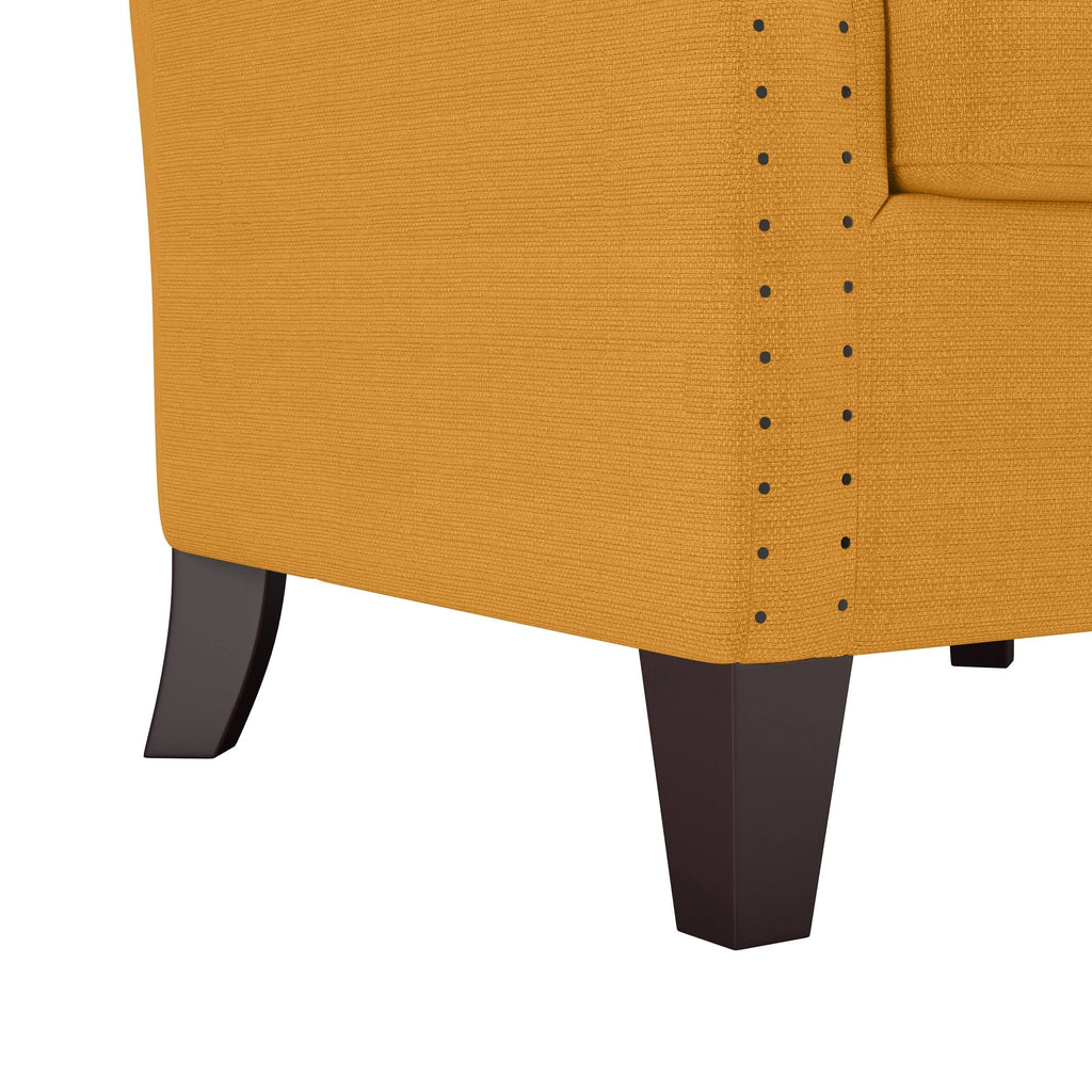 Tailored Armchair Mustard Yellow Linen K3611
