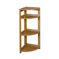 Regency 34 in. Medium Oak Wood 3-Shelf Foldable Corner Bookcase