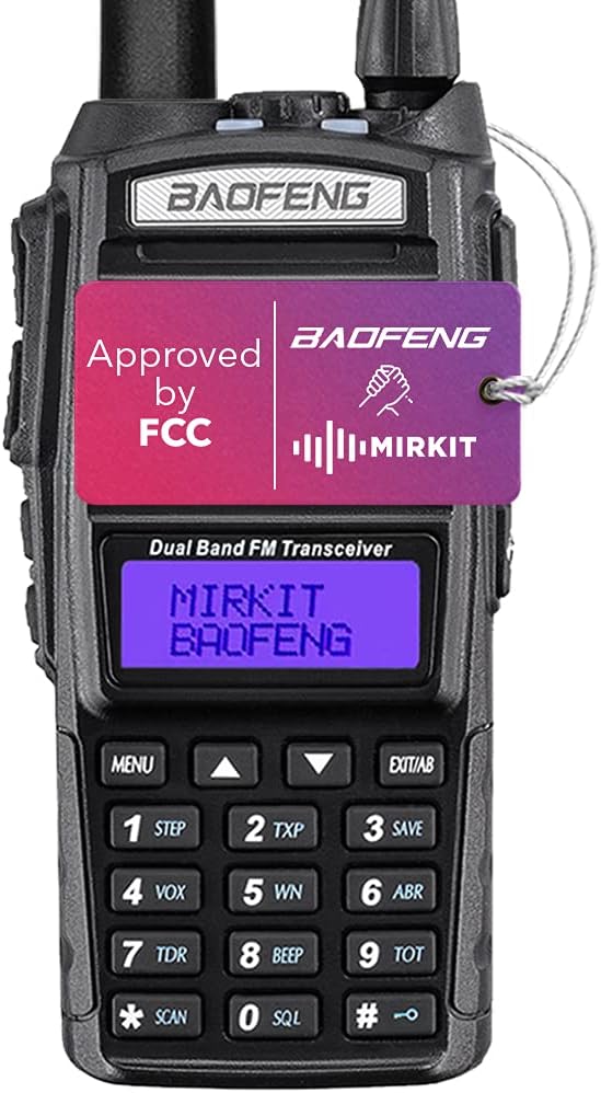 Mirkit Ham Radio Baofeng UV-82 MK5 8 Watt Max Power Two Way Radio with Baofeng Battery 2800 mAh for Your Tactical Radio & Mirkit Software for Walkie Talkie Pack of 2