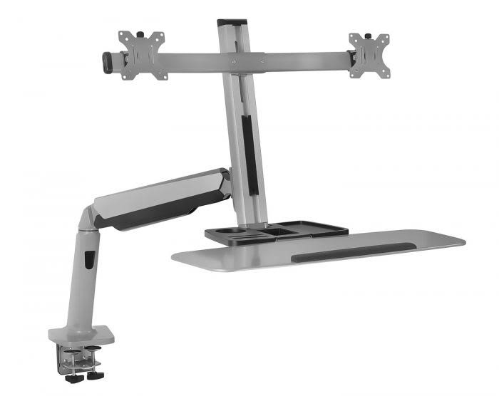 Mount-It MI-7904 Standing Desk Converter with Height Adjustable Keyboard u0026 Counterbalance Monitor Arm