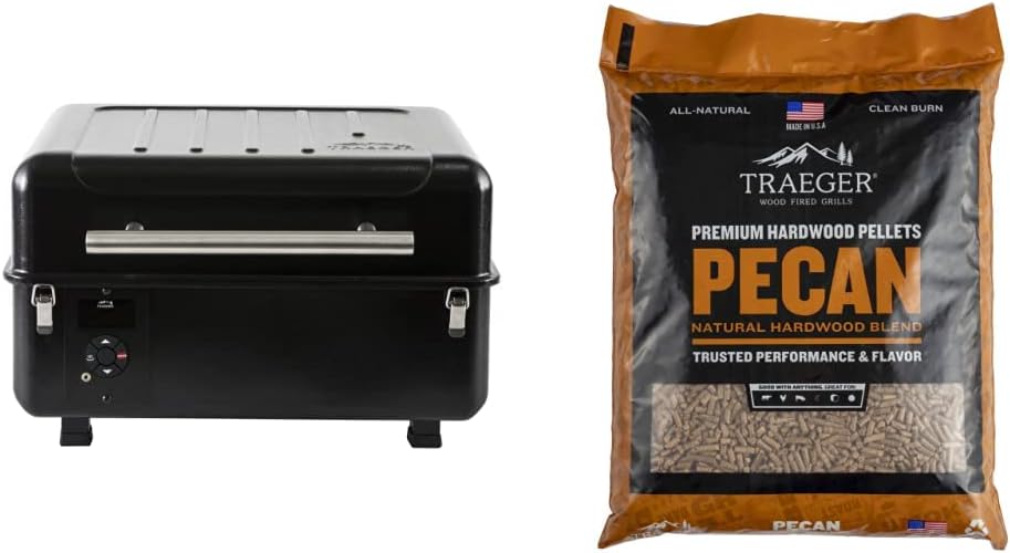 Portable Wood Pellet Grill and Smoker, Black L74398