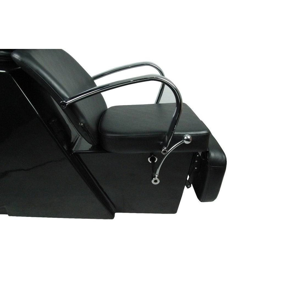 Backwash Ceramic Shampoo Bowl Sink Chair, Black M6599
