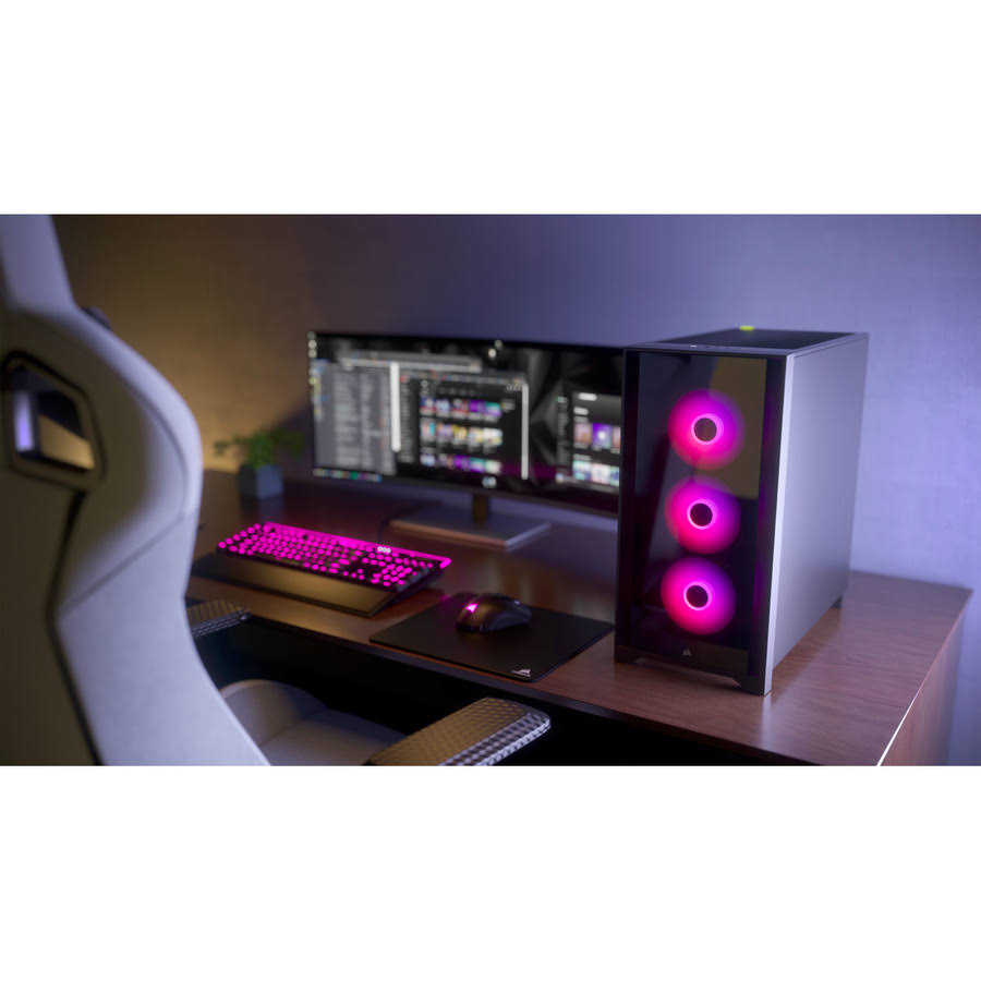 Mid-Tower ATX PC Case with Tempered Glass - Black Y38420