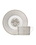 Hermès Mosaique AU 24 Platinum Breakfast Cup and Saucer