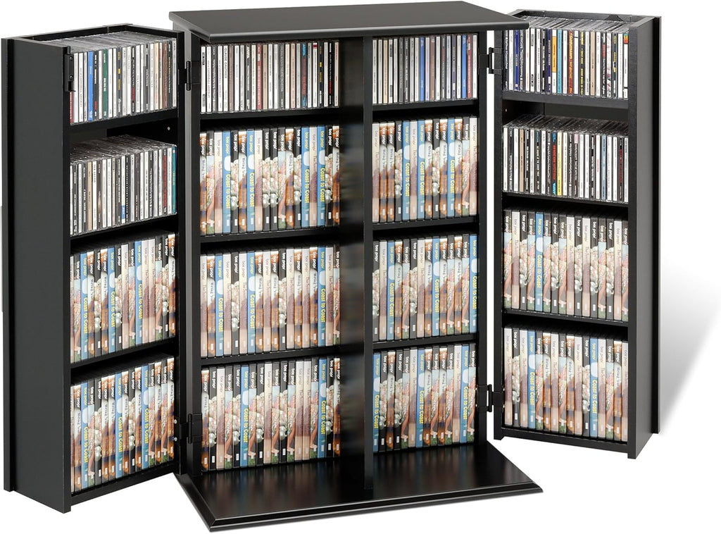 Locking Media Storage Cabinet, Black Q9785
