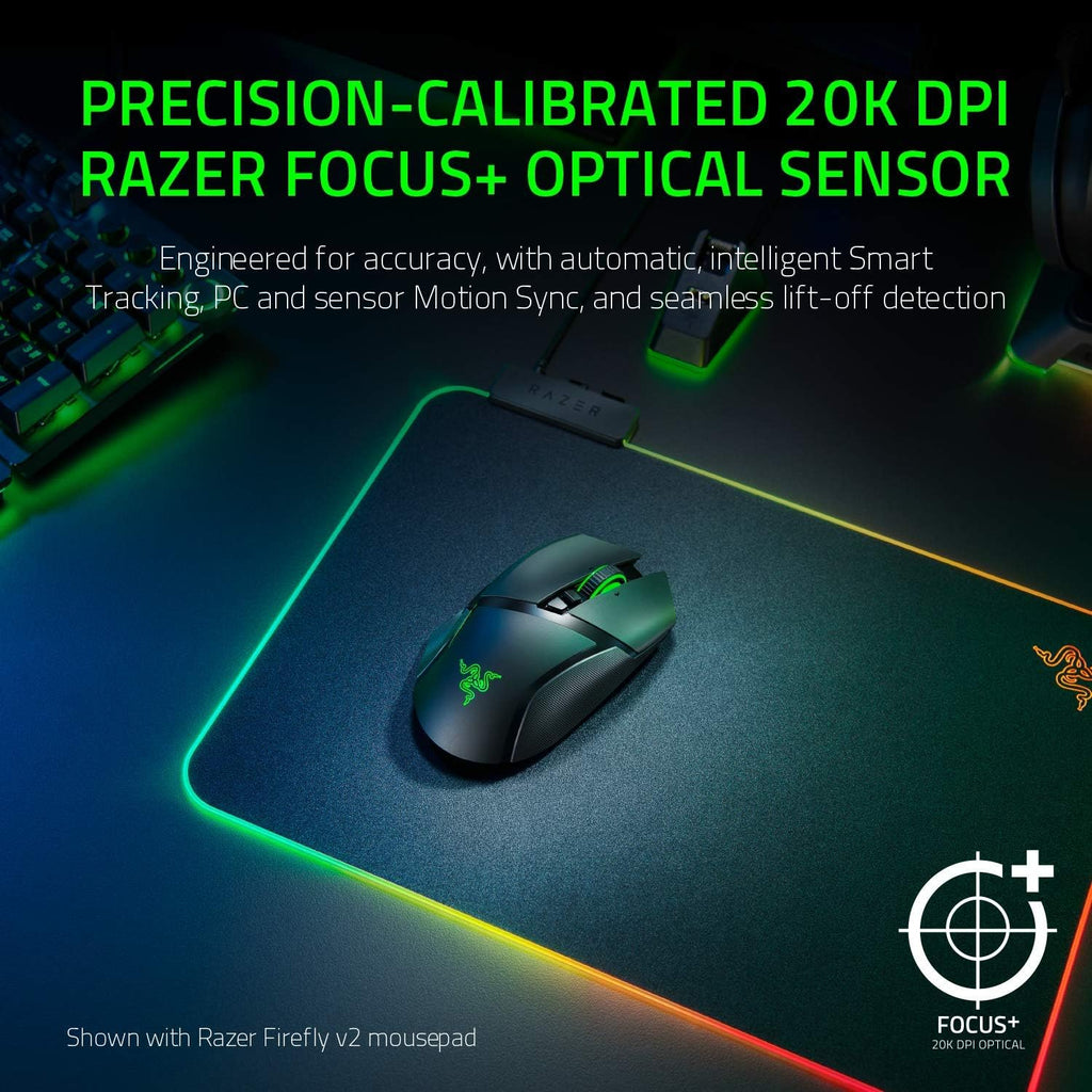 Wireless Gaming Mouse with 20K DPI Sensor, RGB Lighting, 11 Programmable Buttons, 2-Pack E919441