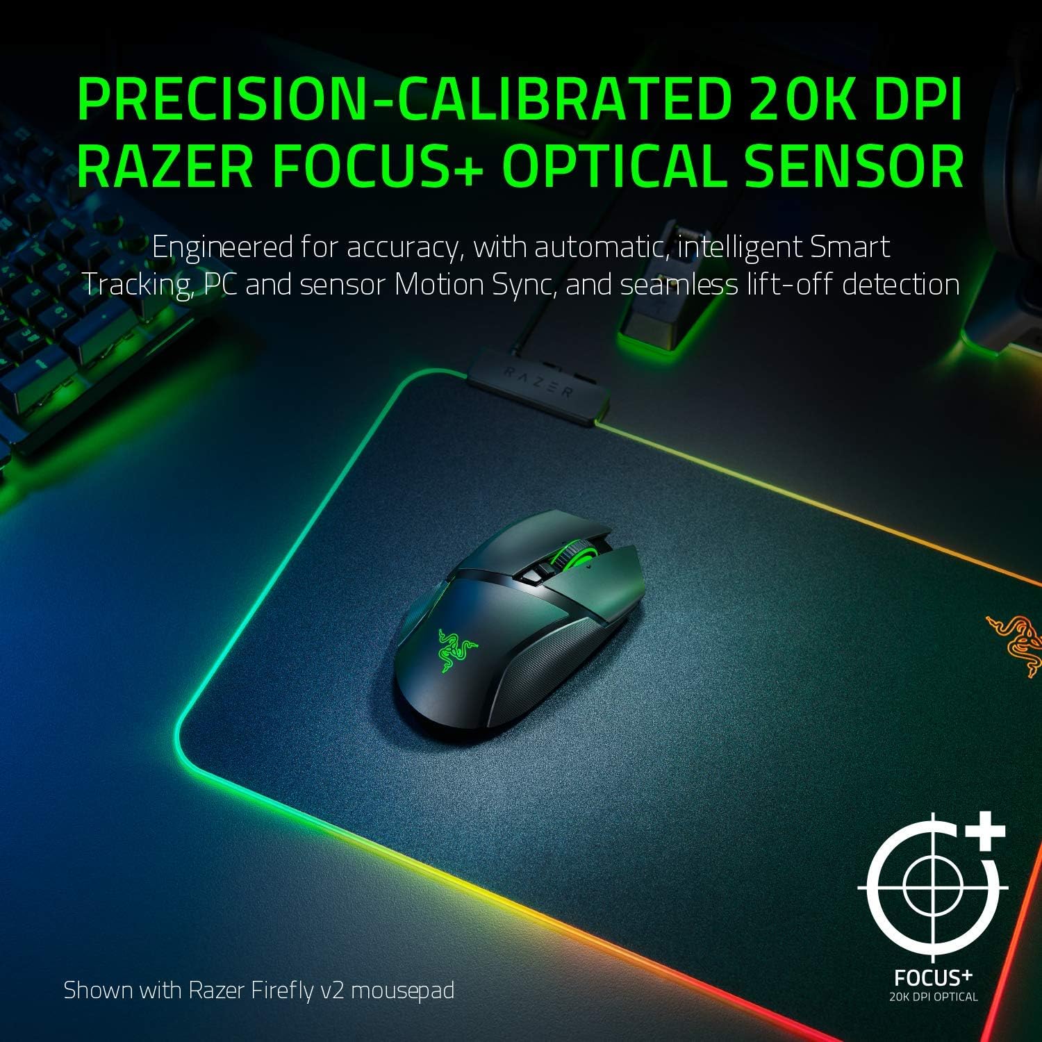 Wireless Gaming Mouse with 20K DPI Sensor, RGB Lighting, 11 Programmable Buttons, 2-Pack E919441
