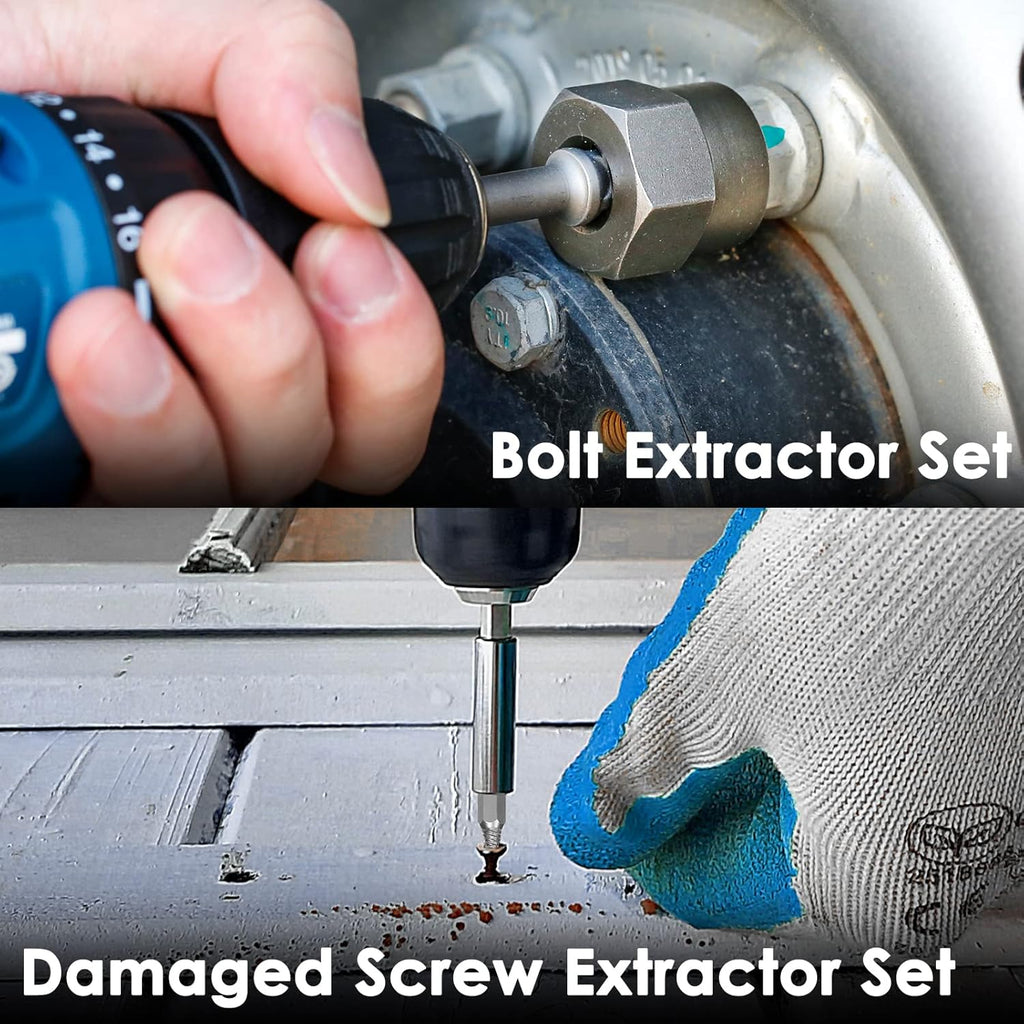 Damaged Screw Extractor Set, 39-Piece Stripped Bolt Remover Y746283