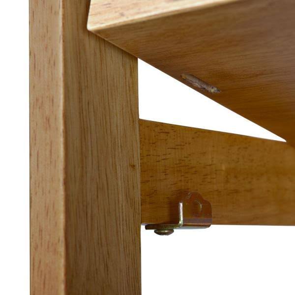 Medium Oak Wood 3-Shelf Foldable Corner Bookcase S61748