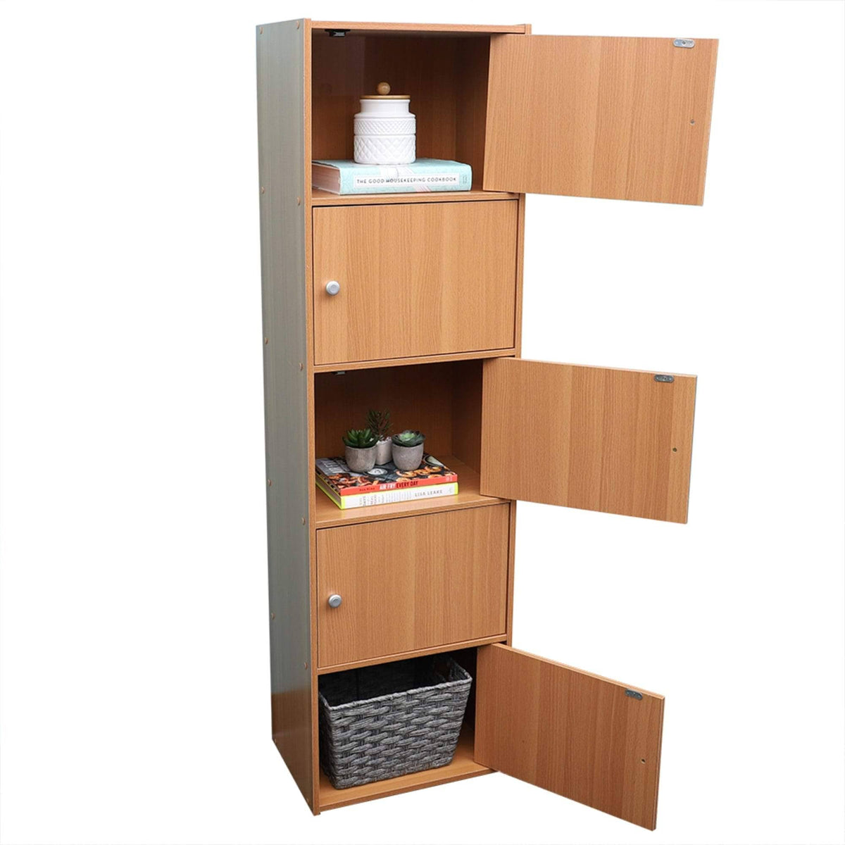5 Cube Wood Cabinet, Natural Y2622