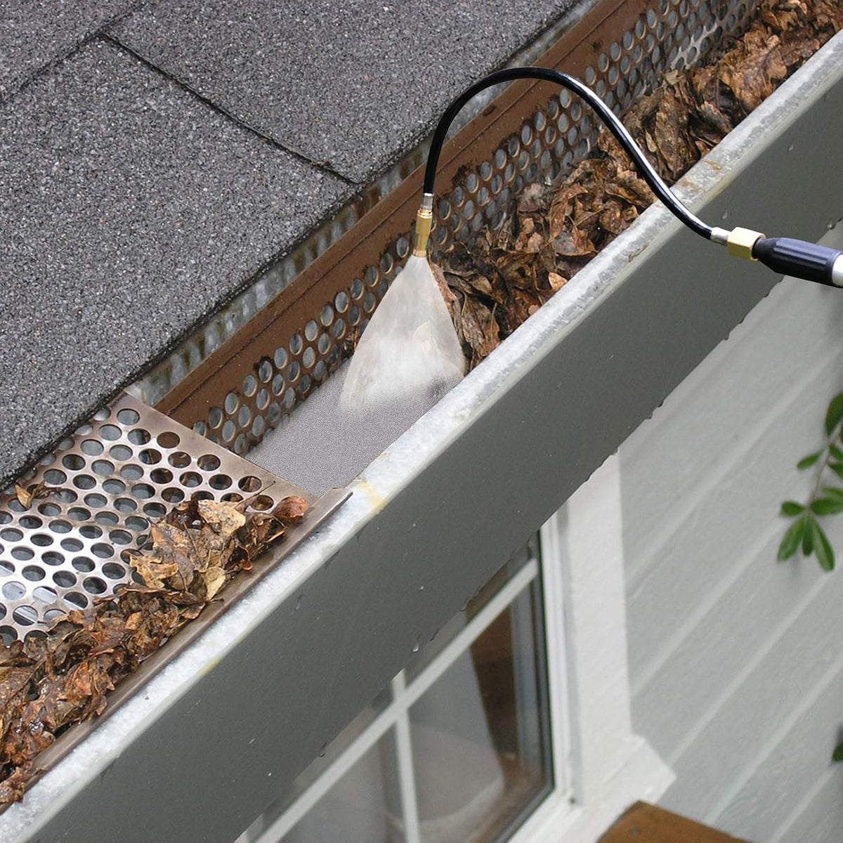 12FT Telescoping Gutter Cleaning Wand for Garden Hose, High Reach Cleaner Kit V52818