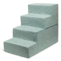 Best Pet Supplies Linen u0026 Foam Dog u0026 Cat Stairs - 4-Step / Pale Teal