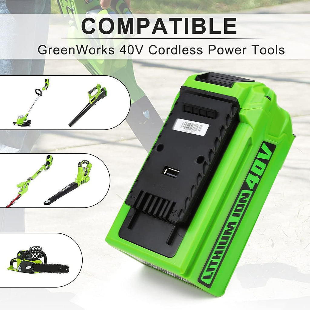 40V Replacement Battery for GreenWorks G-MAX, 2-Pack N3018