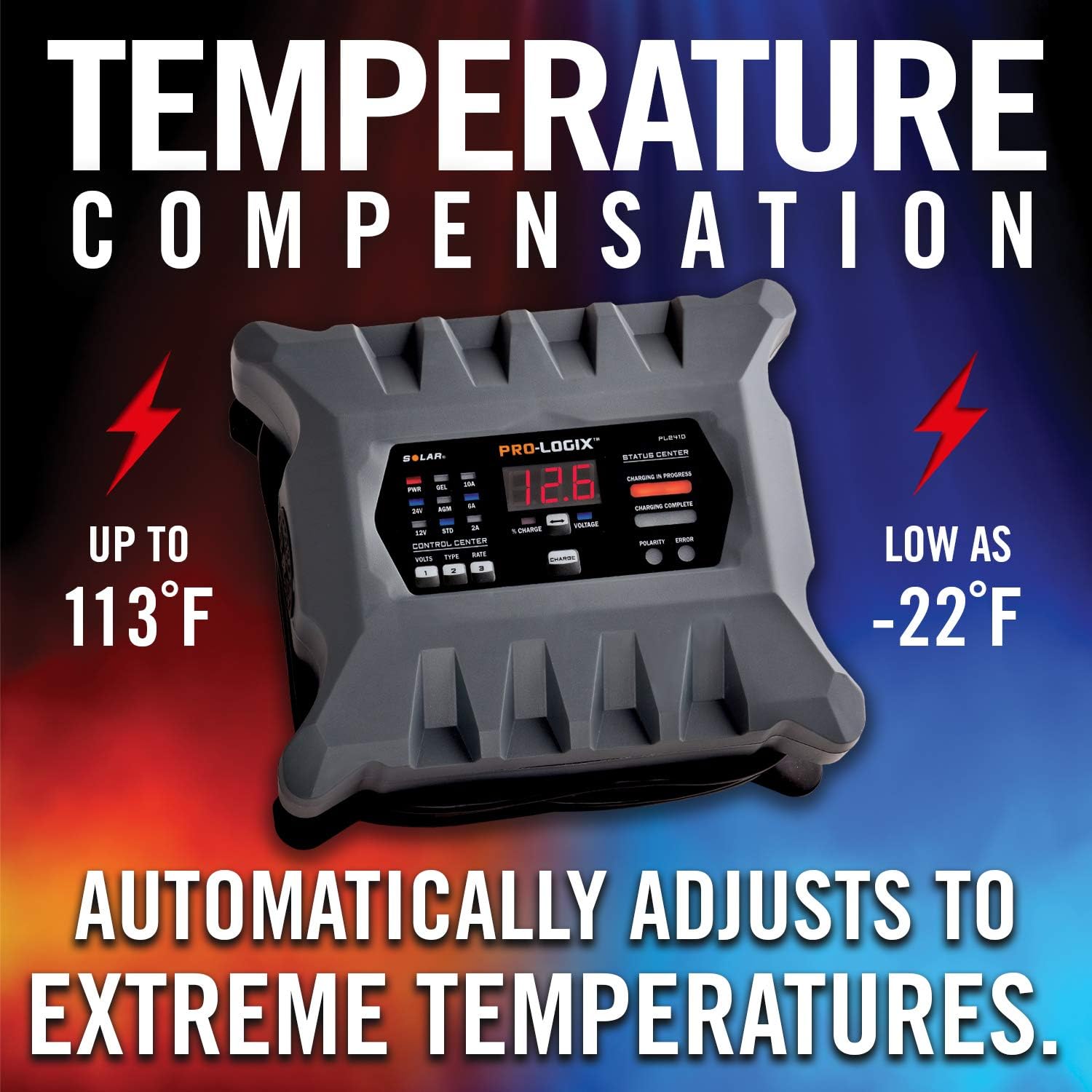 10-Amp Fully-Automatic Smart Charger, 12V and 24V Battery Maintainer N5679
