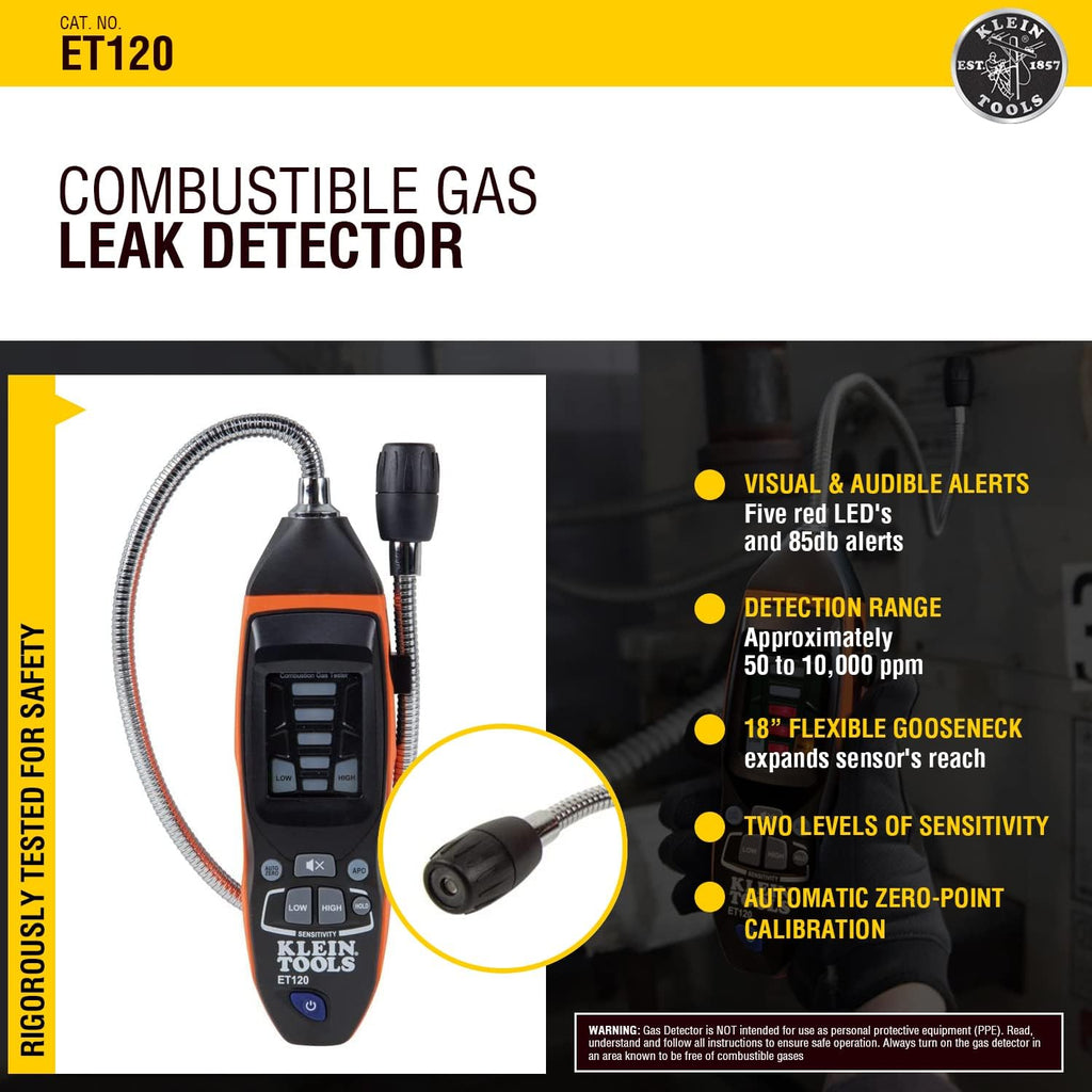 Gas Leak Detector with 18-Inch Gooseneck, 50-10,000 ppm Range O247