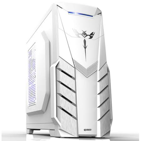 Computer Gaming Case PC Tower Computer Box Micro Transparent Panel Side for PC Gamer Enclosure, White