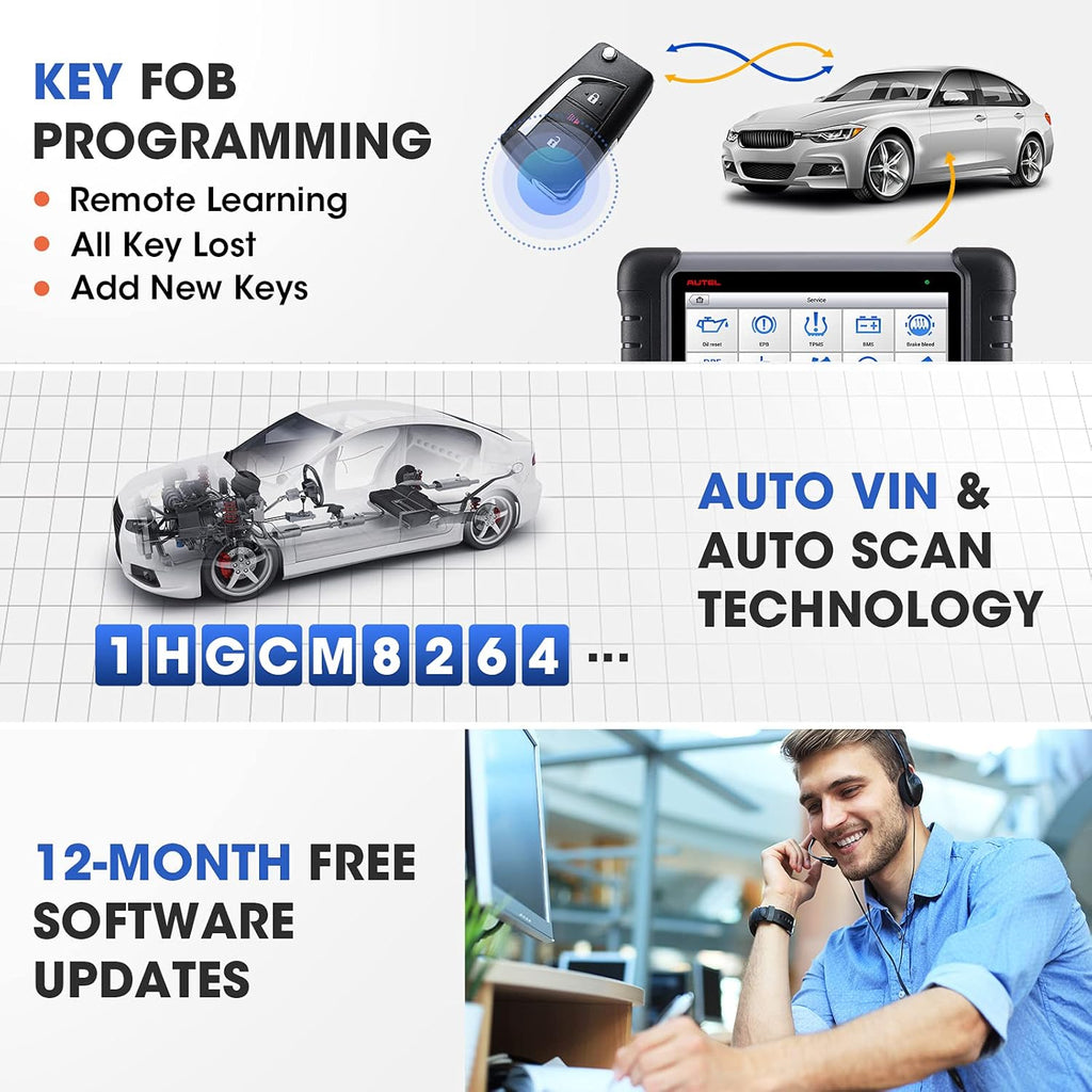 OBD2 Diagnostic Scanner with Bi-directional Control and Key Programming V521729