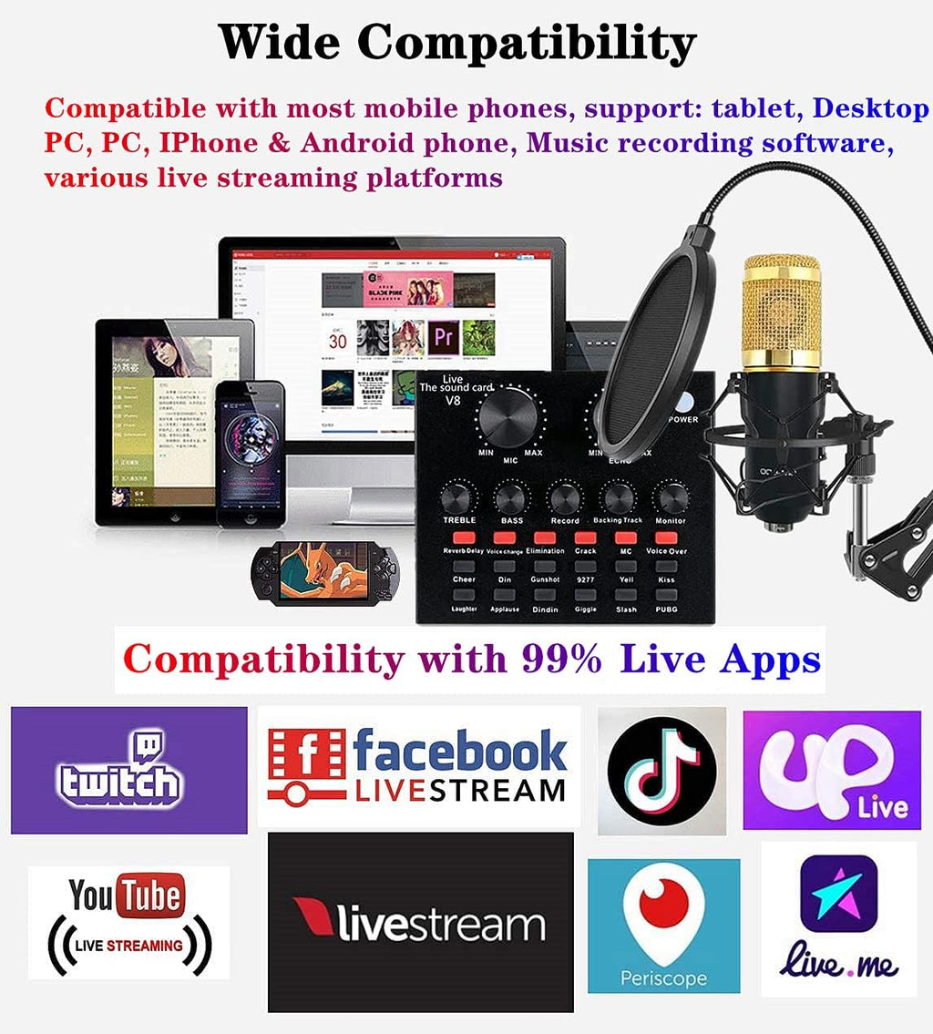 Podcast Equipment Bundle with Voice Changer and Sound Card for Streaming N207517