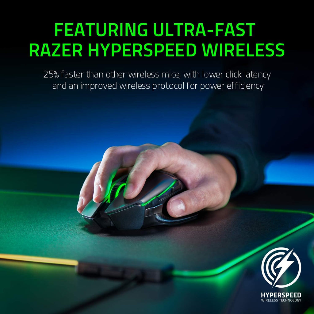 Wireless Gaming Mouse with 20K DPI Sensor, RGB Lighting, 11 Programmable Buttons, 2-Pack E919441