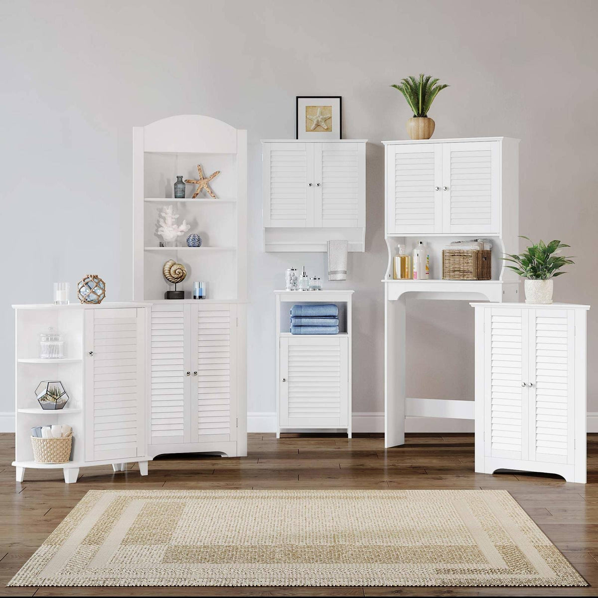 3-Shelf Corner Cabinet, White T55124