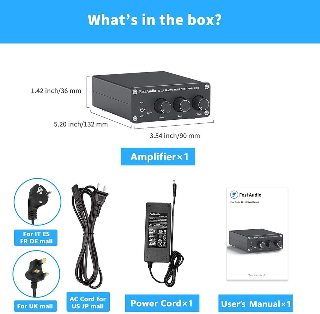 2 Channel Stereo Amplifier for Home Speakers 100W x 2 W8629