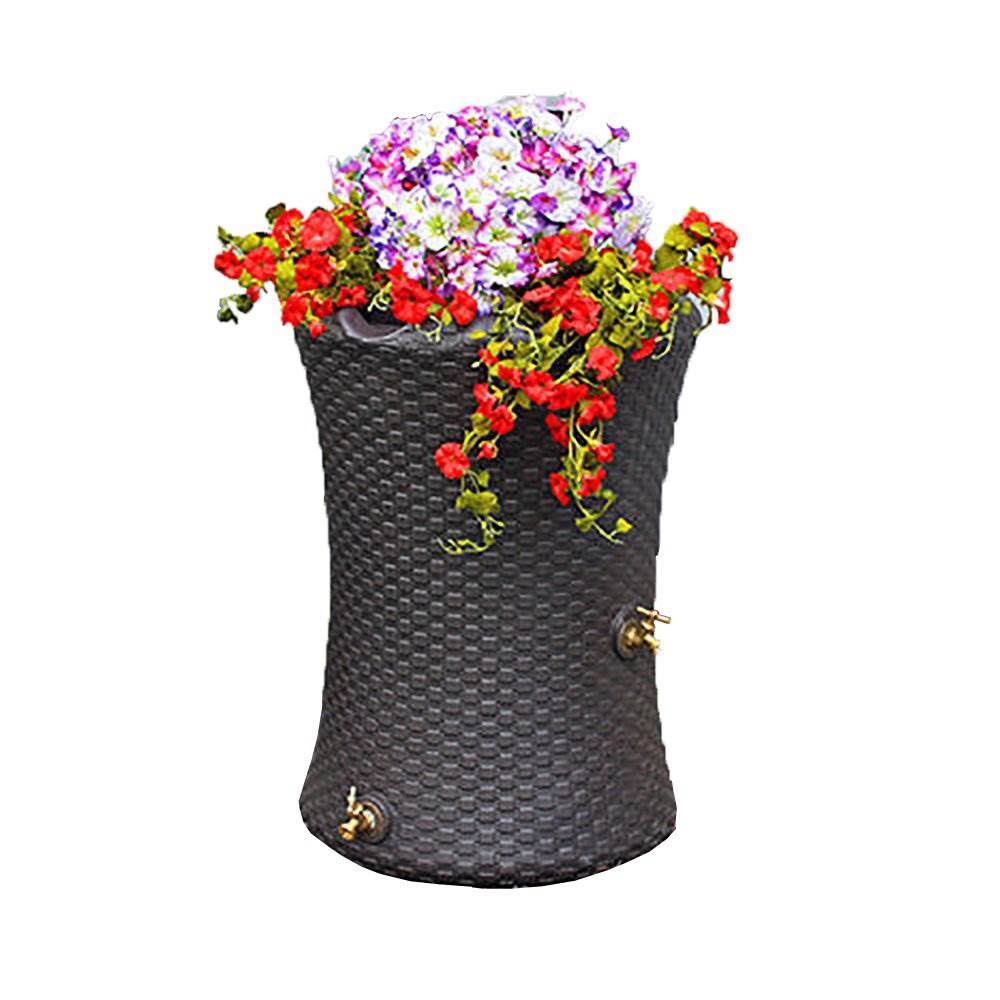 50 Gallon Rain Barrel Planter, Brown (2 Pack) L417