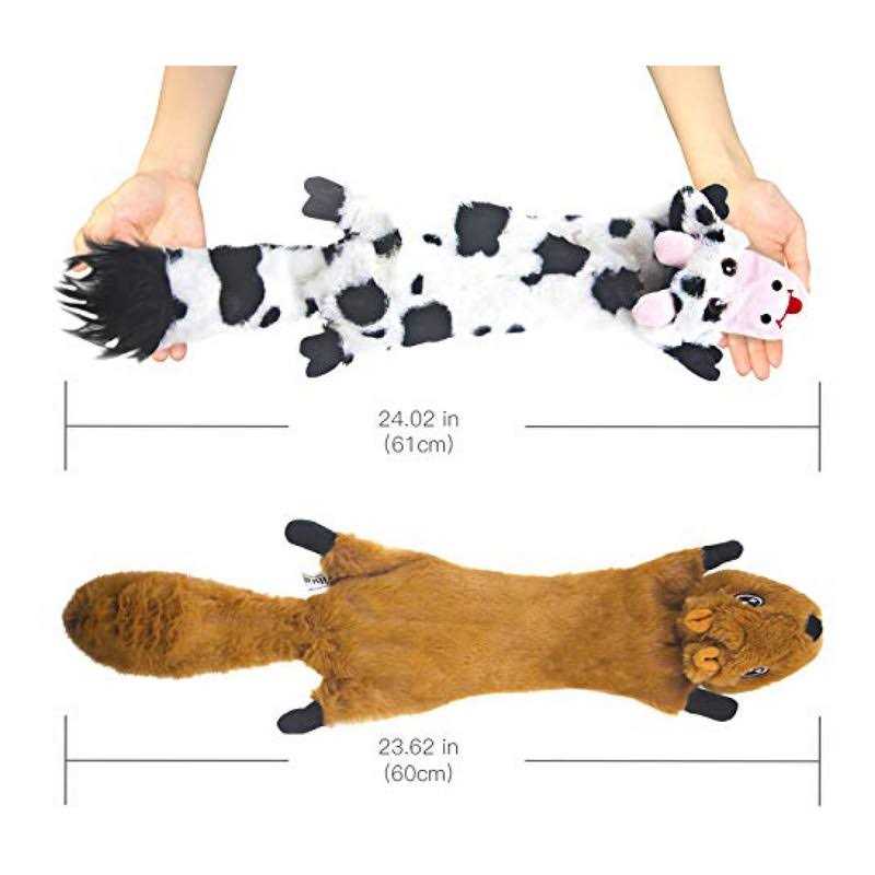 Crinkle Dog Toy for Small, Medium, and Large Breeds, No Stuffing Duck with Soft Squeaker H711222