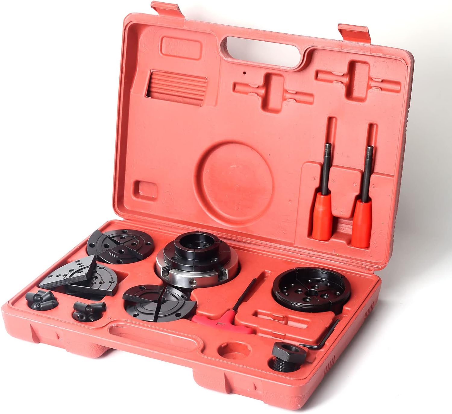 4 Inch Wood Lathe Chuck Set, 5 Interchangeable 4-Jaw, 1"x8Tpi & 3/4"x16Tpi Adapter Q601