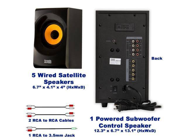 5.1 Channel Home Theater Speaker System with Bluetooth and Optical Input F74321