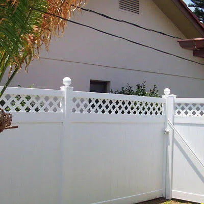 Vinyl Privacy Fence Panel Kit 6ft H x 8ft W White Y285