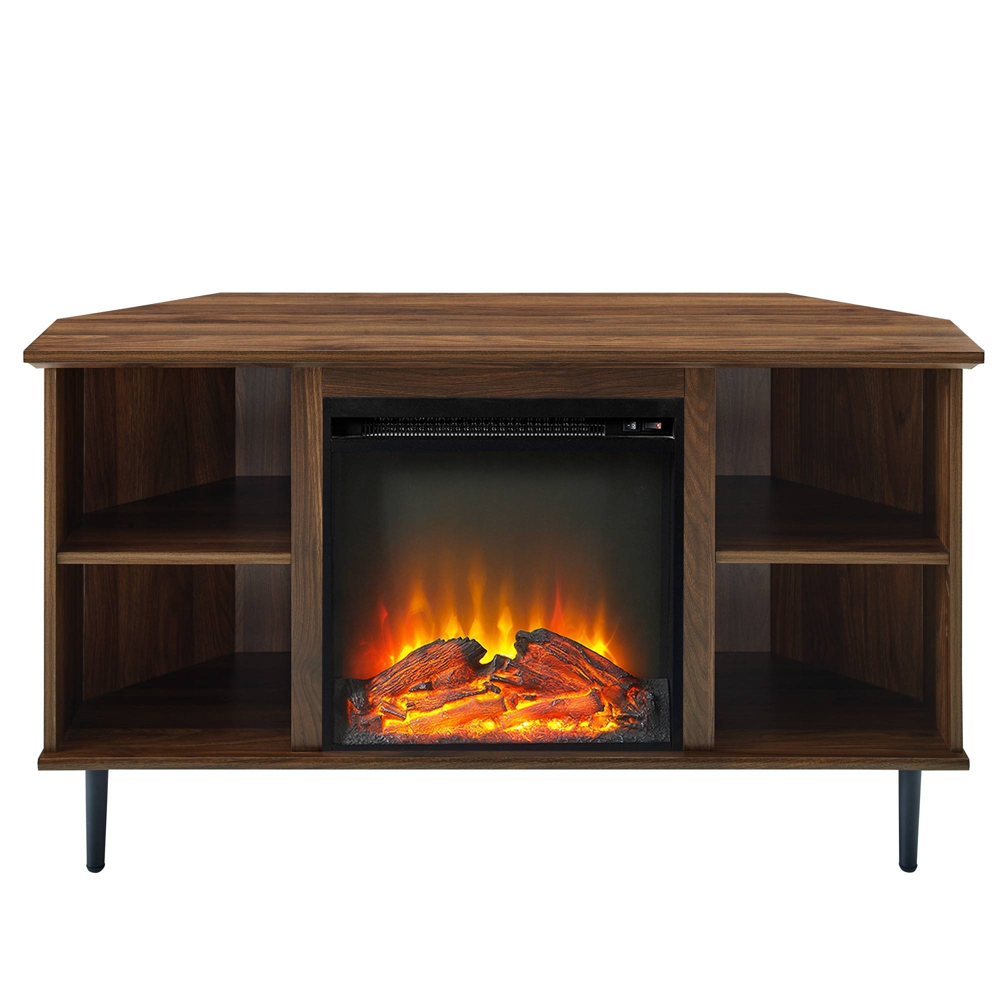Corner Fireplace TV Console, 48-Inch, Grey Wash M45880