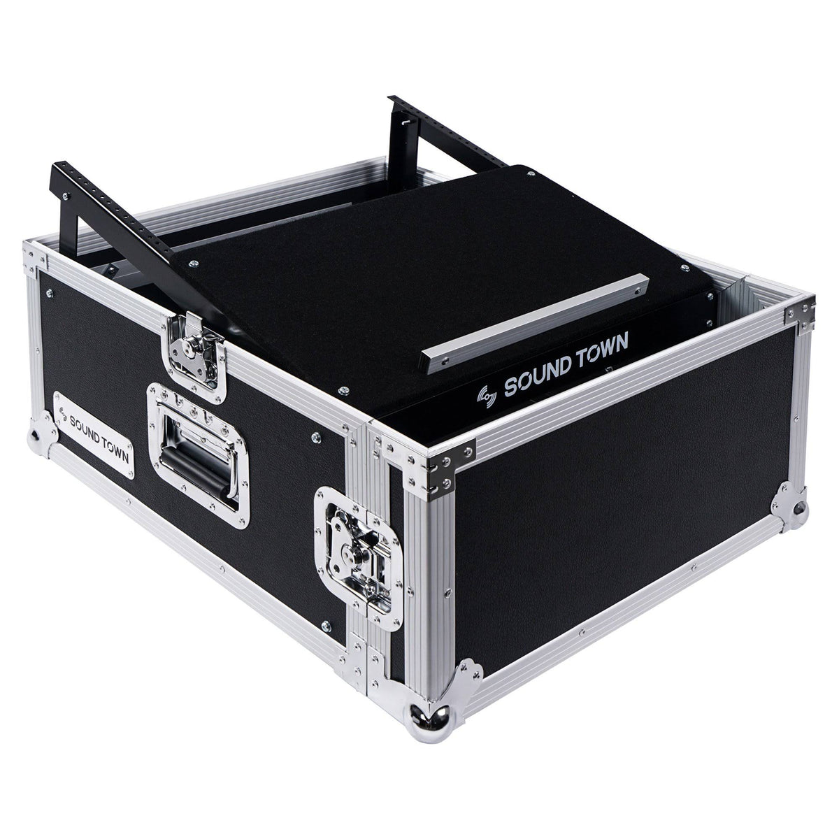 DJ Rack Flight Road Case with 11U Slant Mixer Top, 20 Rackable Depth, 4-Space X40632