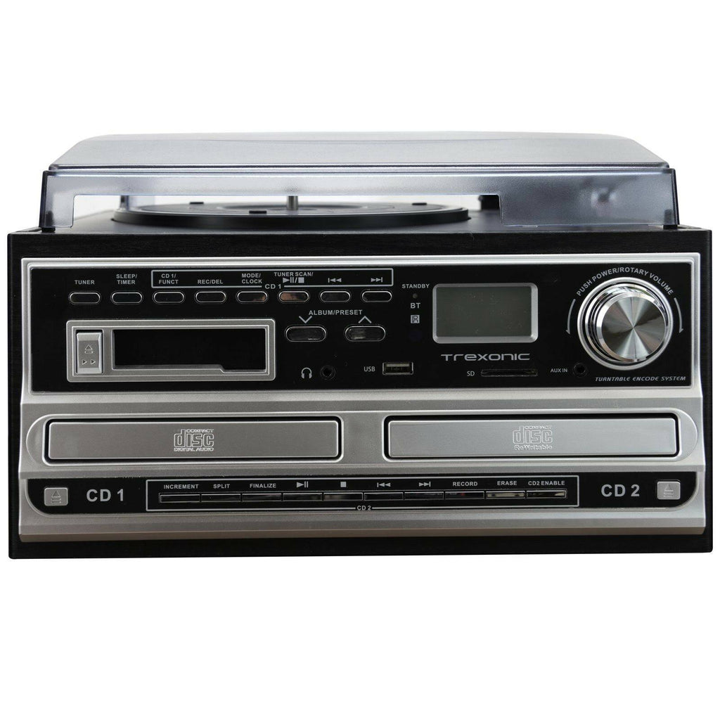 3-Speed Turntable with CD Player, Cassette Player, FM Radio and Speakers E710