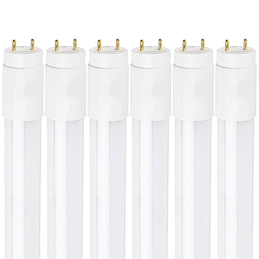 Luxrite 48 inch Tube Light, 6500K (Daylight) LED Tube Light, 18W, T8 Shape, Universal Direct or Bypass Installation, Shatter Res