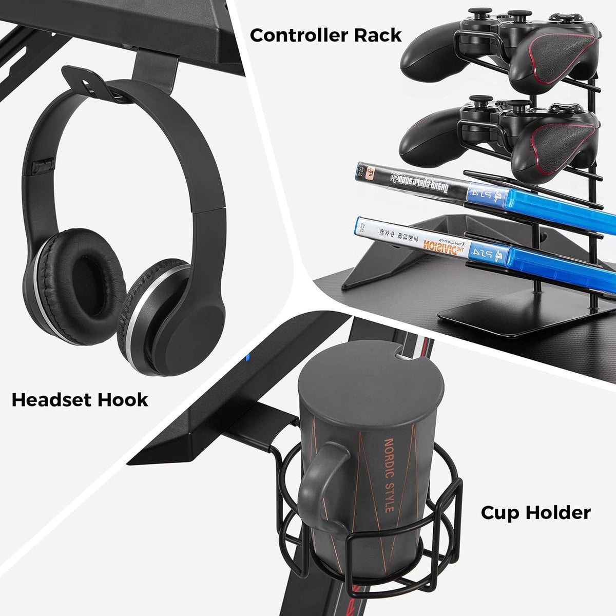 Gaming Desk 60 inch with RGB LED Lights and Mouse Pad M327