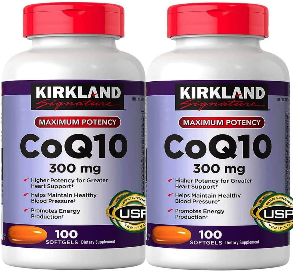 Kirkland Signature Maximum Potency CoQ10 300 mg 100 Softgels Each (100 Softgels (Pack of 2)) Pack of 2